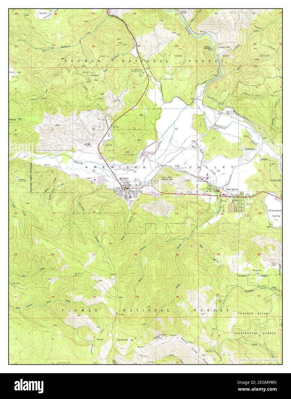 Quincy, California, map 1950, 124000, United States of America by
