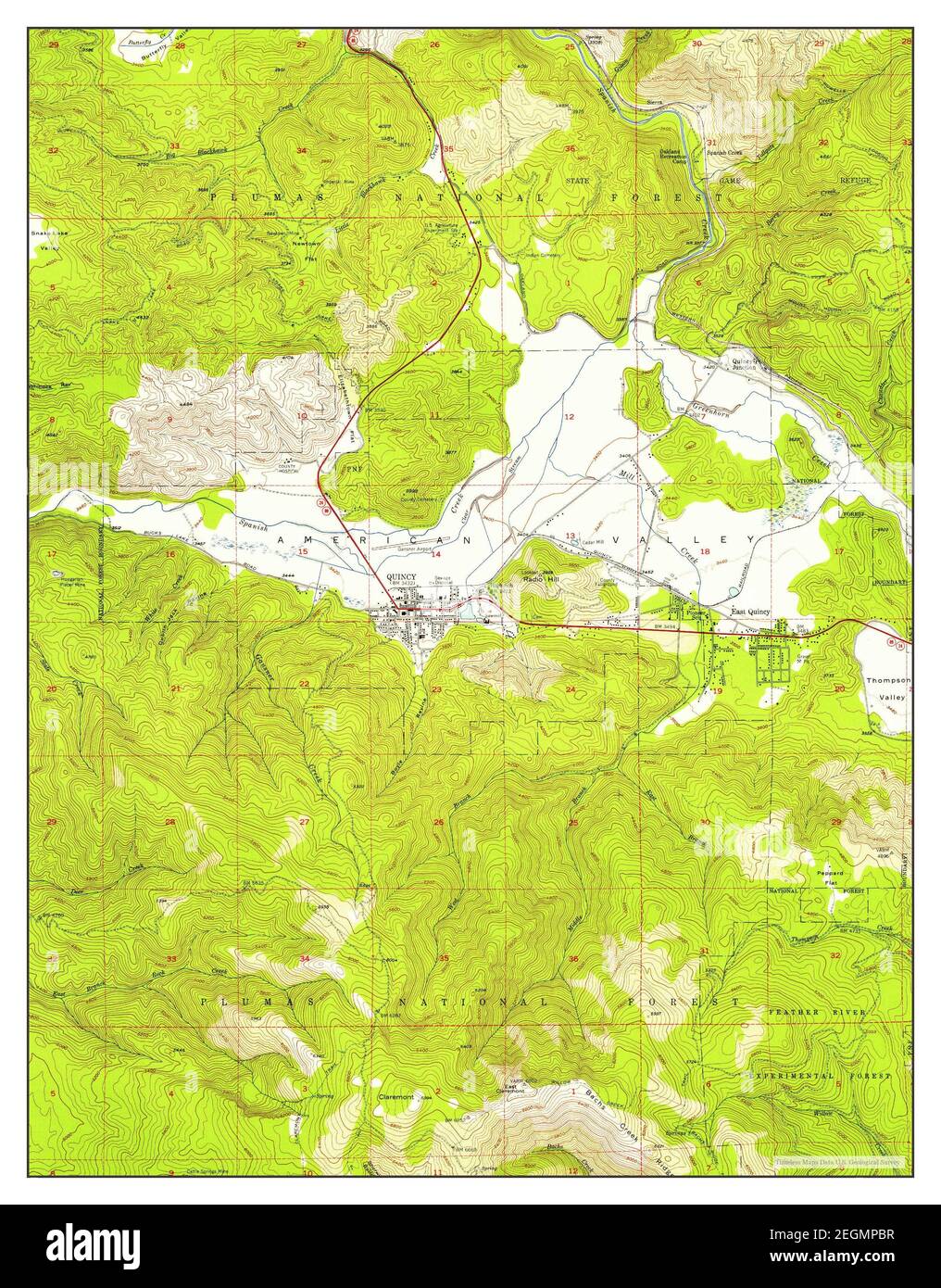 Quincy, California, map 1950, 124000, United States of America by