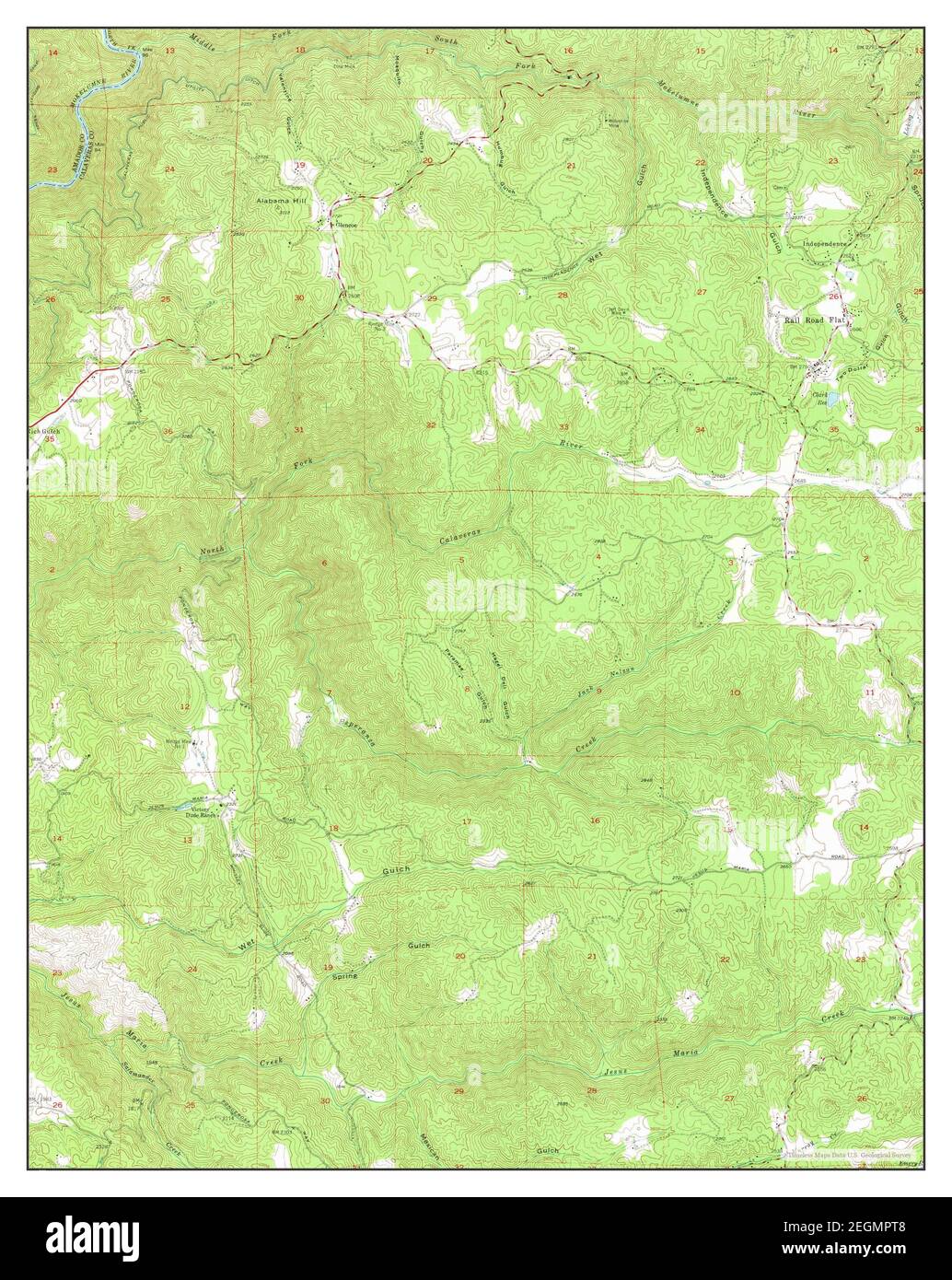 Rail Road Flat, California, map 1948, 124000, United States of America