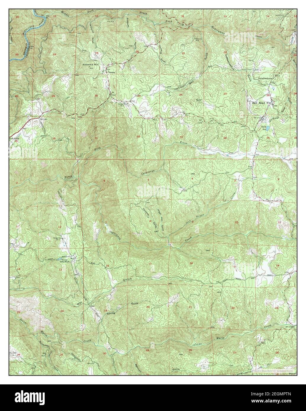 Rail Road Flat, California, map 1948, 124000, United States of America