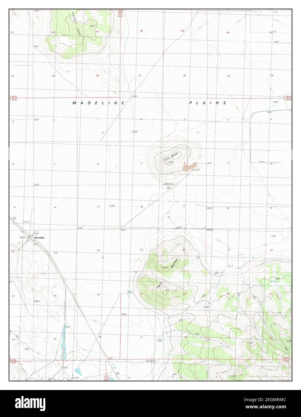 Ravendale, California, map 1989, 124000, United States of America by