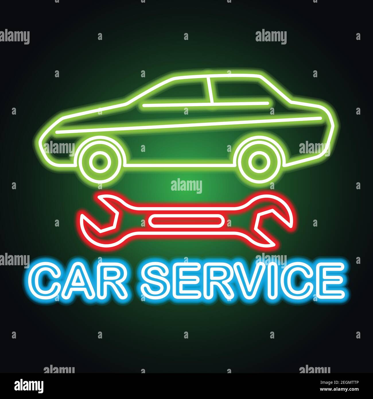 Vehicle Service Sign car service and rental neon sign for business. vector illustration ...