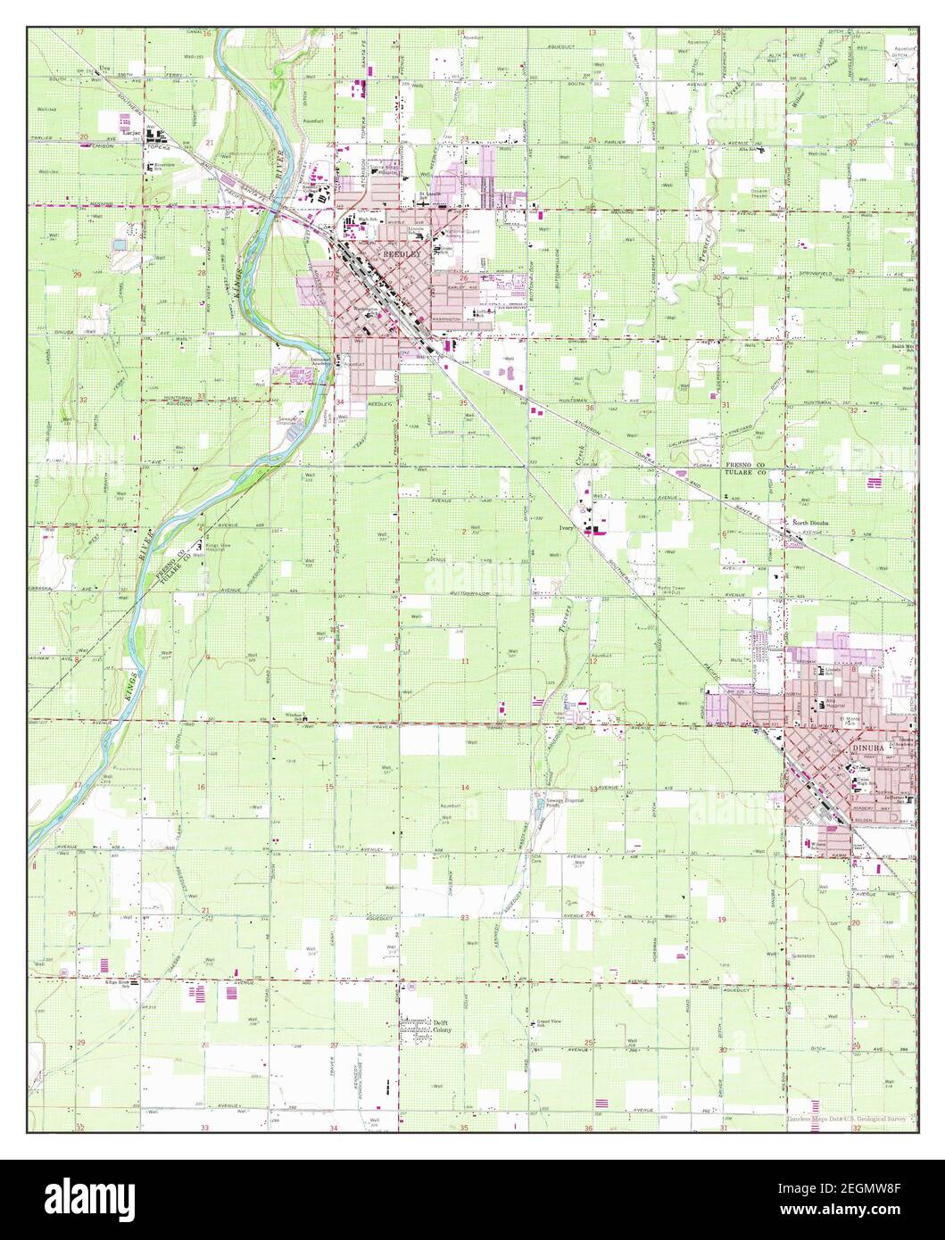 Reedley, California, map 1966, 124000, United States of America by