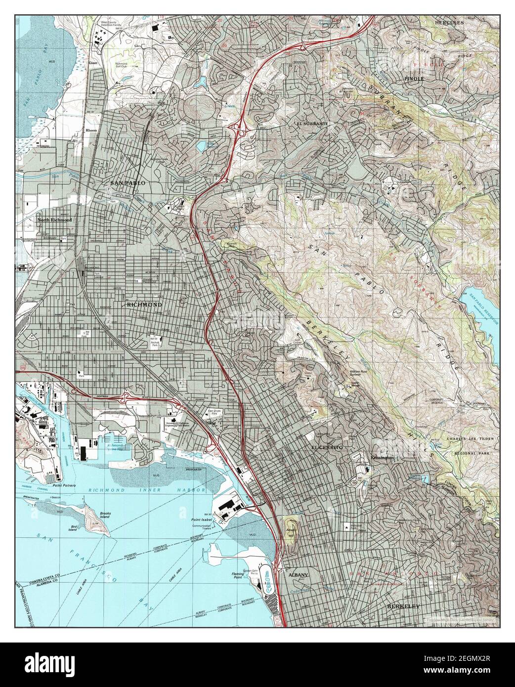 Richmond, California, map 1995, 124000, United States of America by