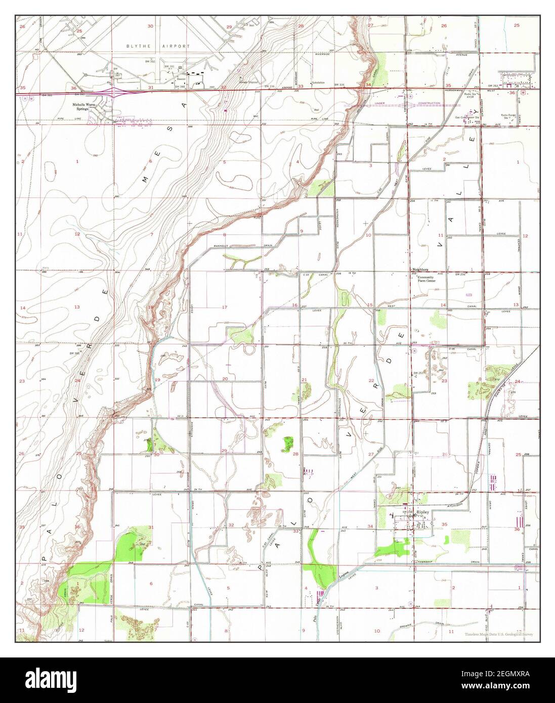 Ripley, California, map 1952, 1:24000, United States of America by Timeless Maps, data U.S. Geological Survey Stock Photo