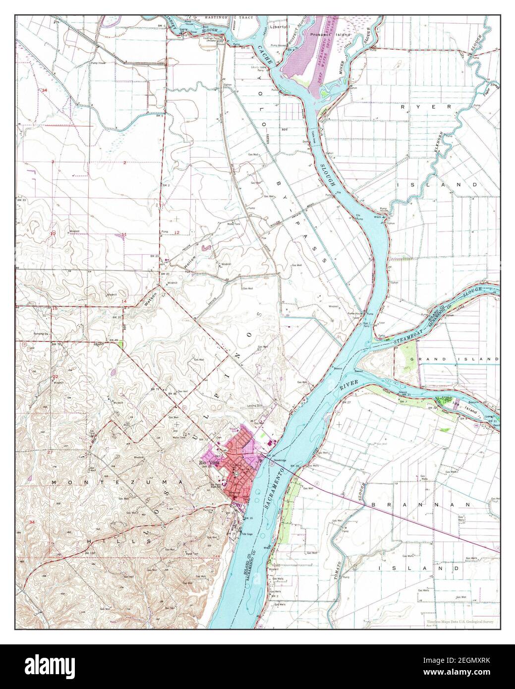Rio Vista, California, map 1953, 124000, United States of America by