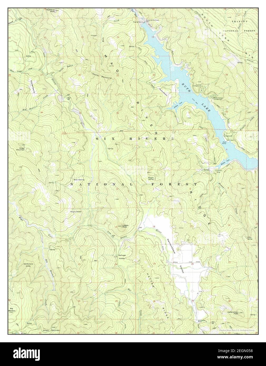 Ruth Lake California Map 1978 124000 United States Of America By