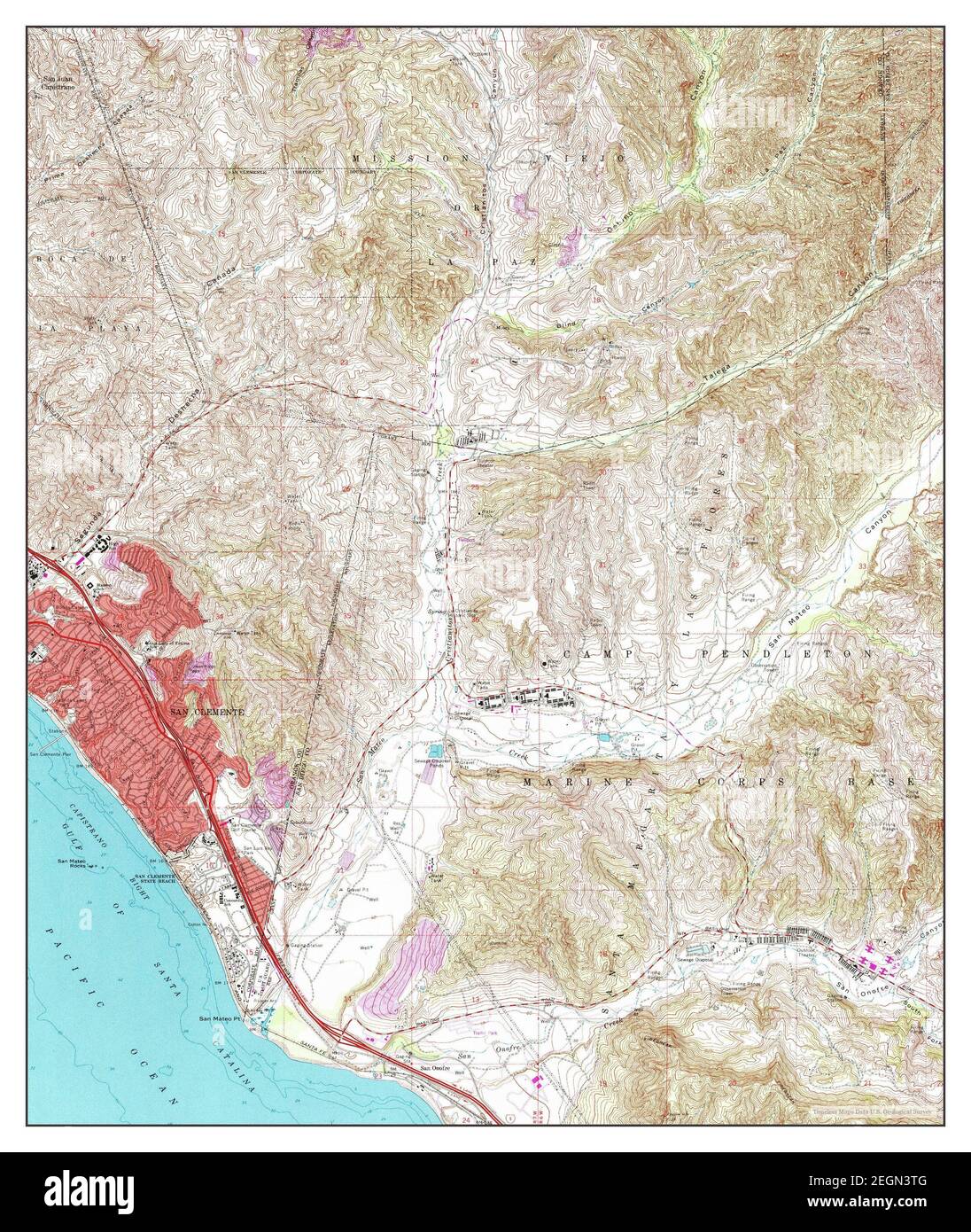 San Clemente, California, map 1968, 124000, United States of America