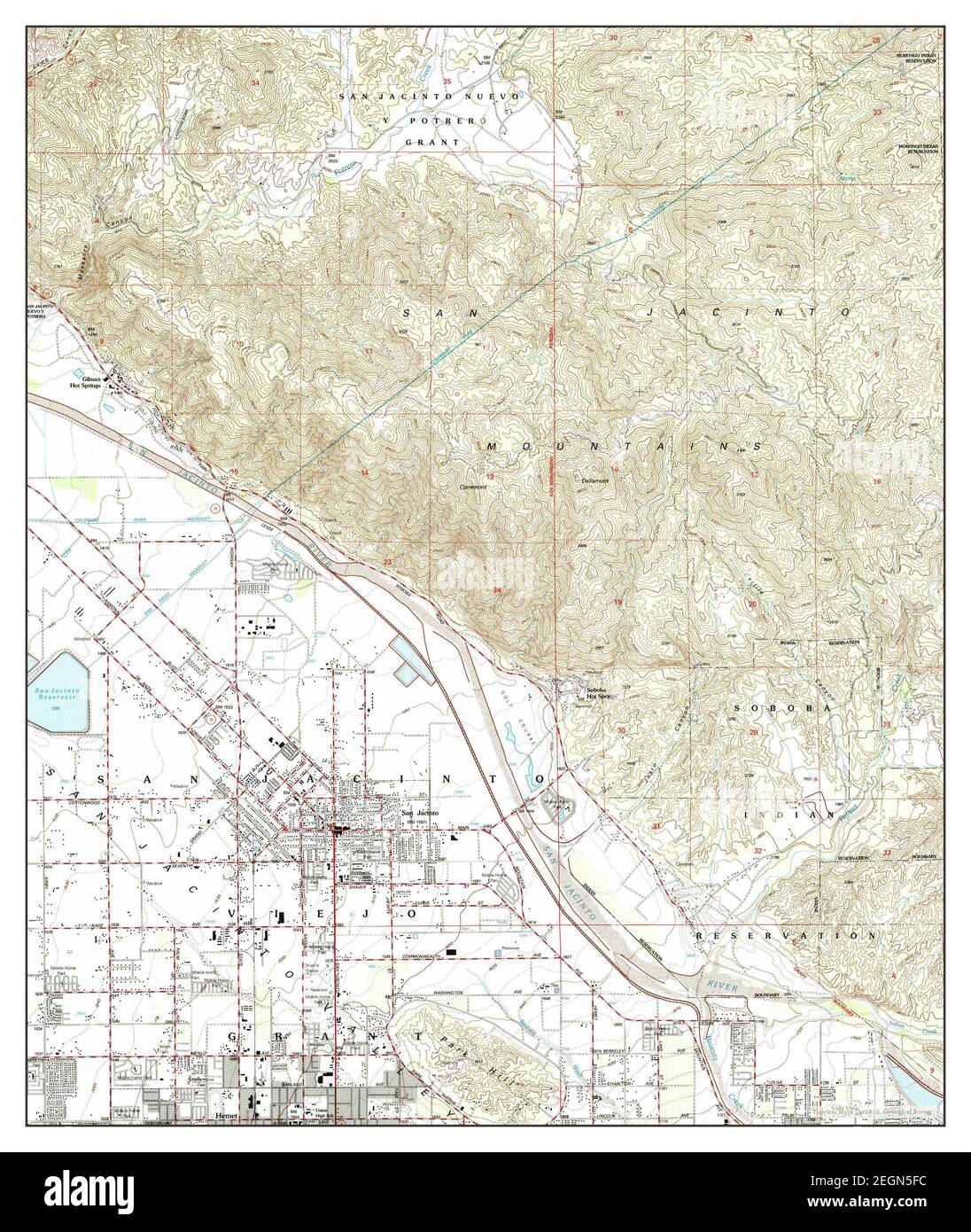 San Jacinto, California, map 1996, 124000, United States of America by
