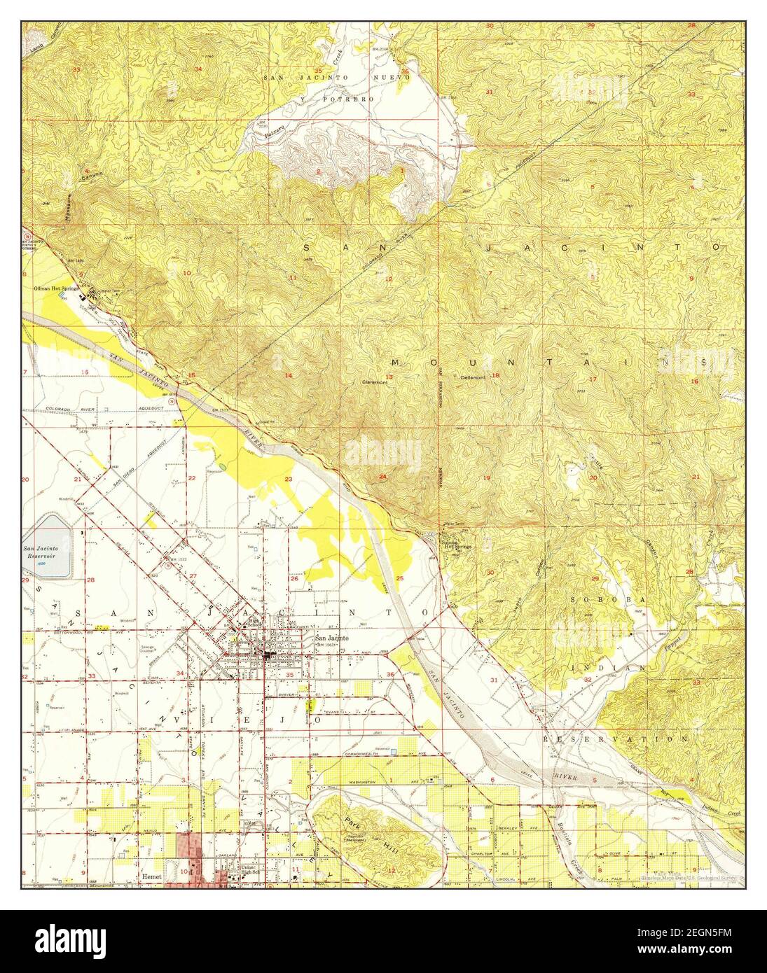 San Jacinto, California, map 1953, 124000, United States of America by