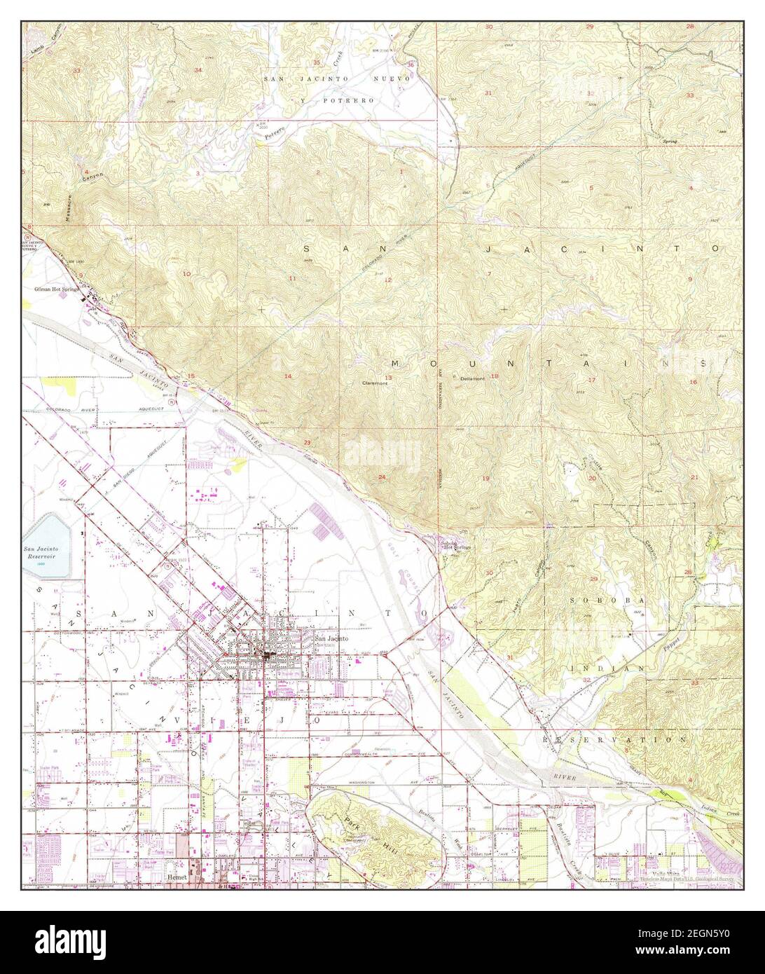 San Jacinto, California, map 1953, 124000, United States of America by