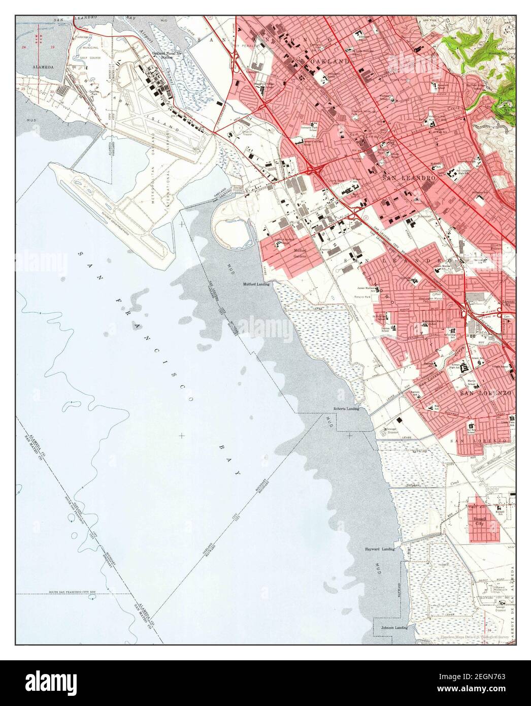 San Leandro, California, map 1959, 124000, United States of America by