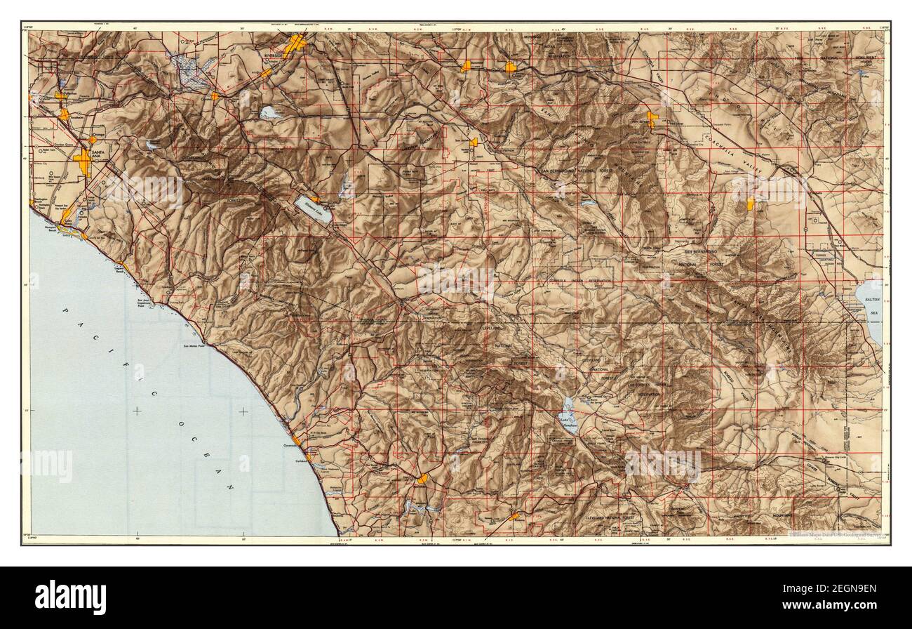 Santa Ana, California, map 1949, 1:250000, United States of America by ...