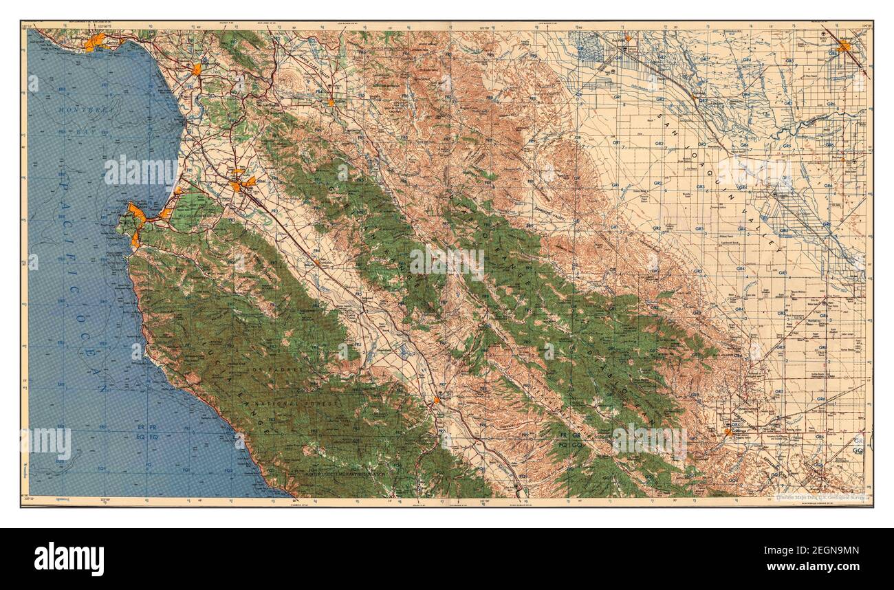 Santa Cruz, California, map 1957, 1250000, United States of America by