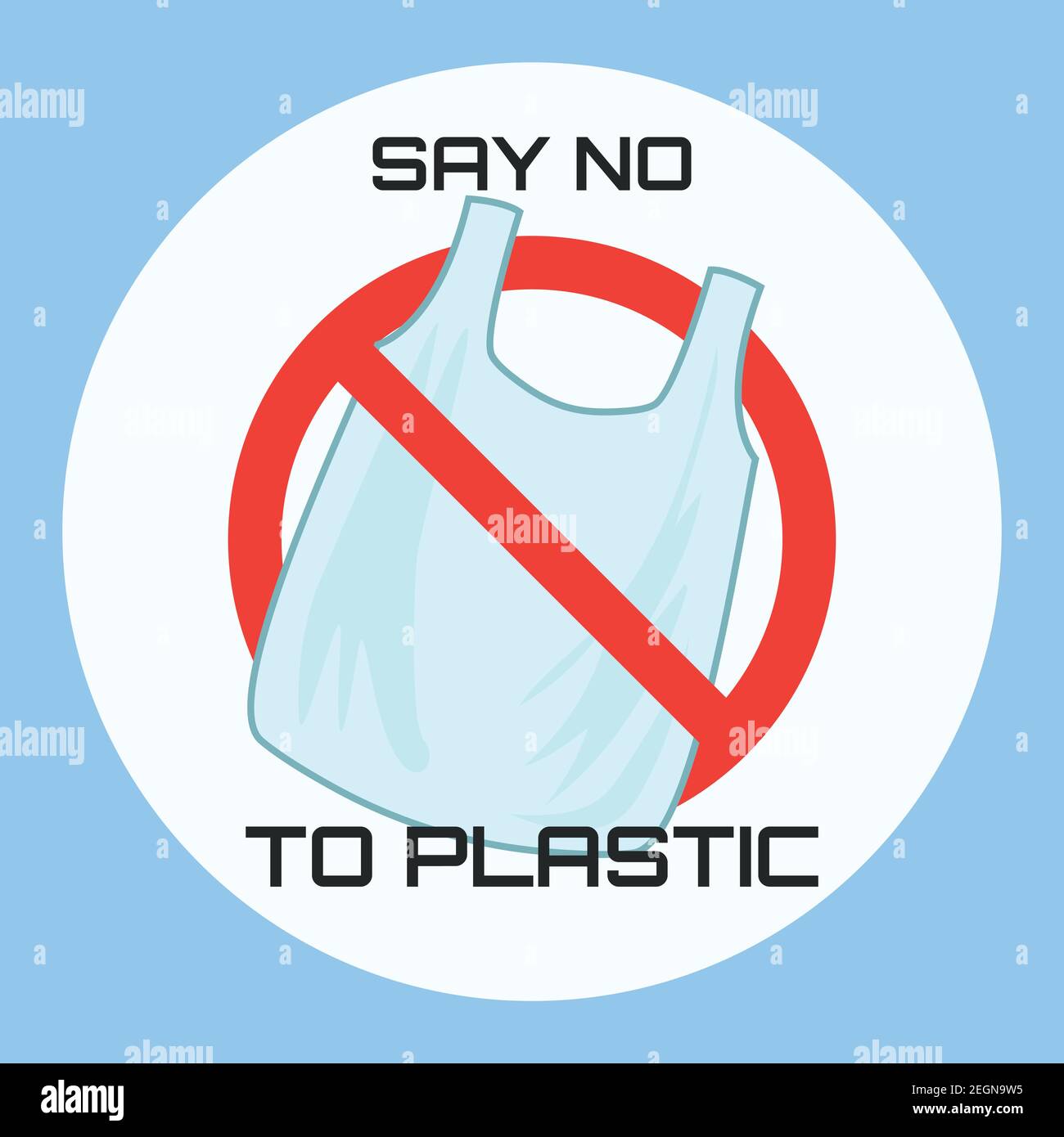 say no to plastic concept for better future. vector illustration Stock Vector