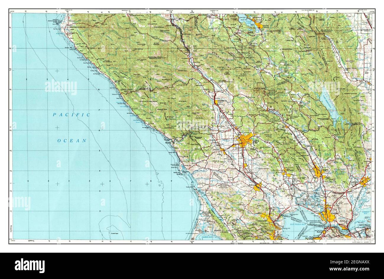 Santa Rosa, California, map 1958, 1:250000, United States of America by  Timeless Maps, data U.S. Geological Survey Stock Photo - Alamy