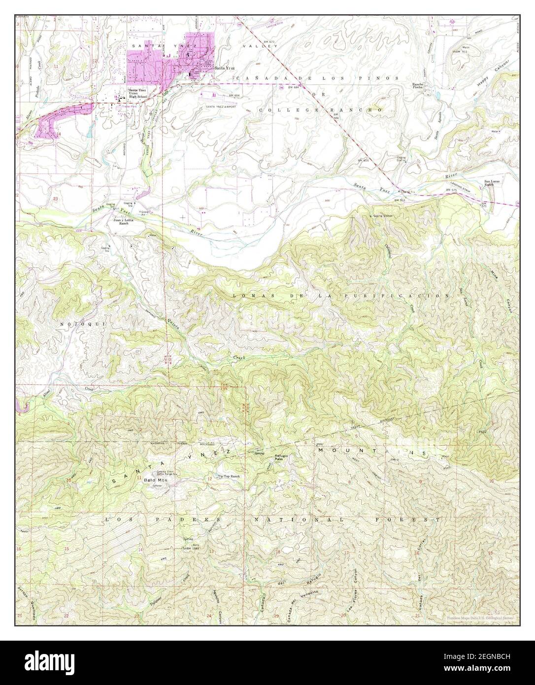 Santa Ynez, California, map 1959, 1:24000, United States of America by ...