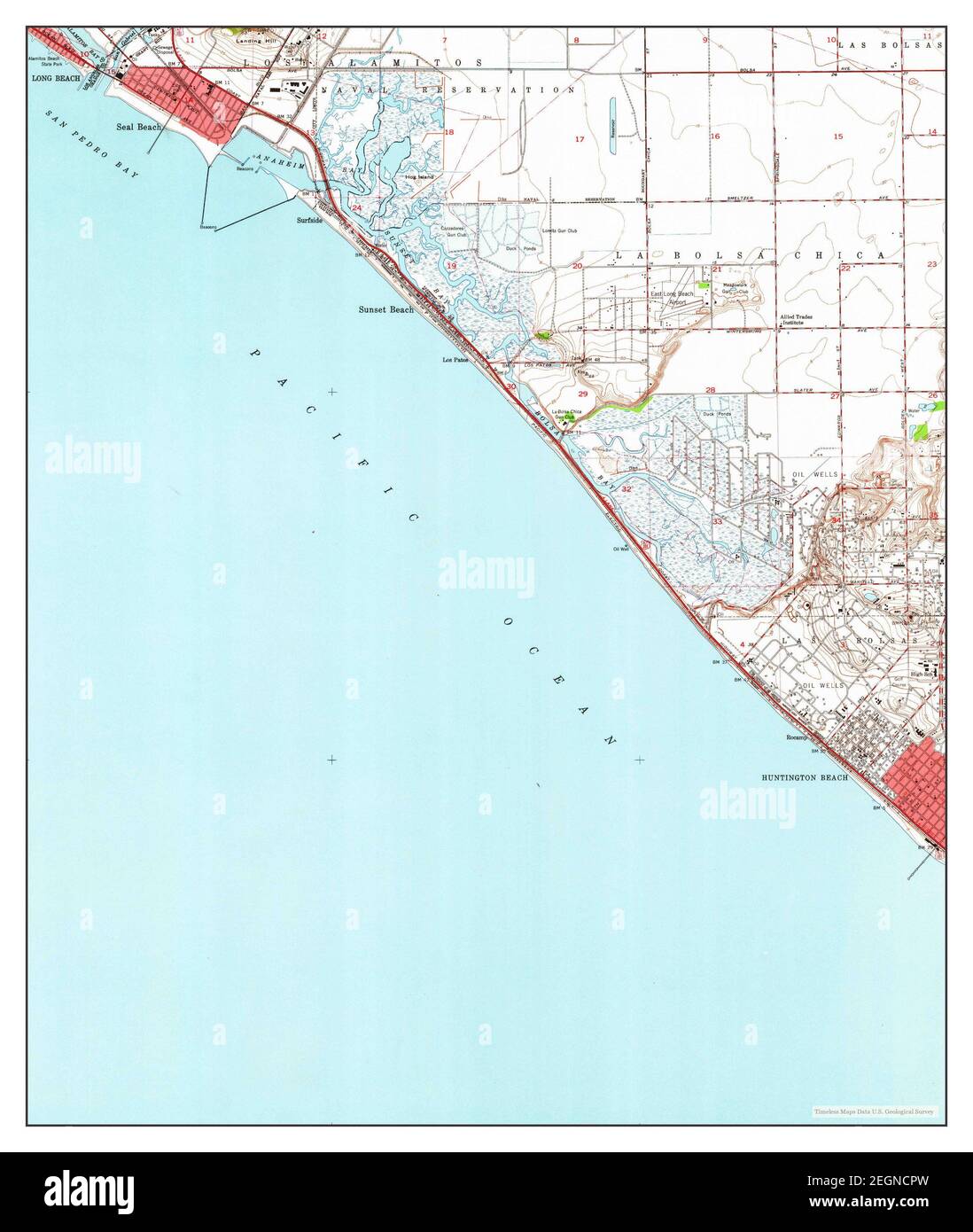Seal Beach, California, map 1949, 124000, United States of America by