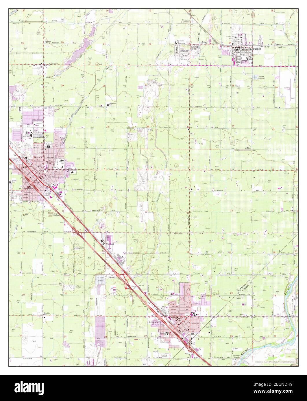 Selma, California, map 1964, 124000, United States of America by