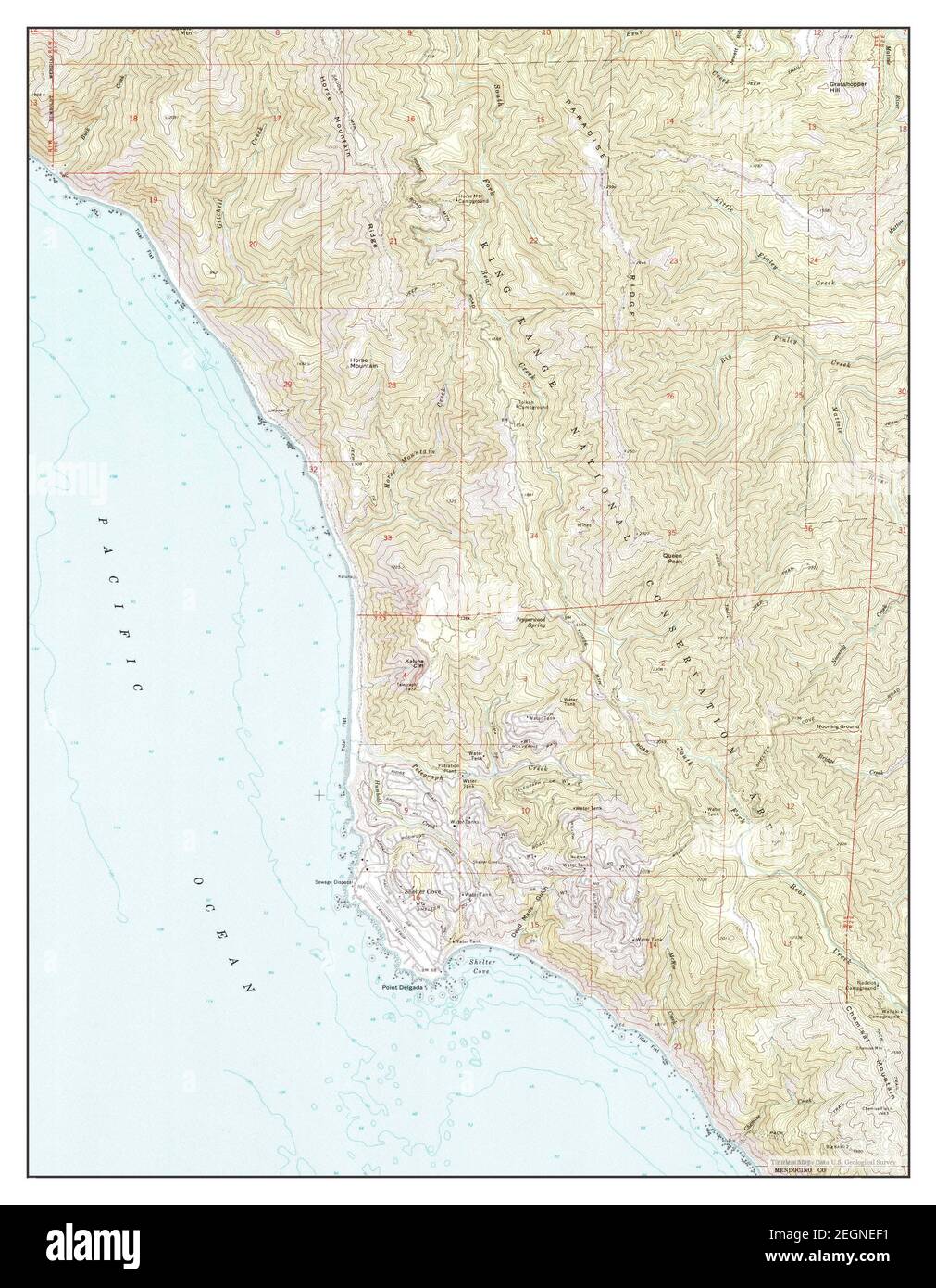 Shelter Cove, California, map 1969, 124000, United States of America
