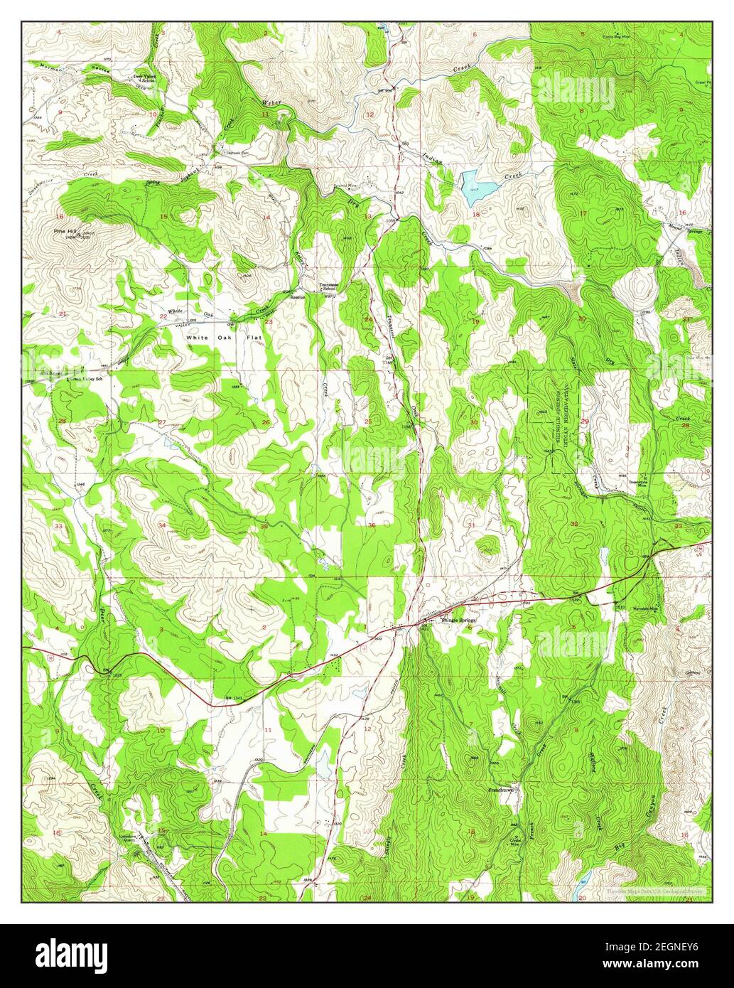 Shingle Springs, California, map 1949, 124000, United States of