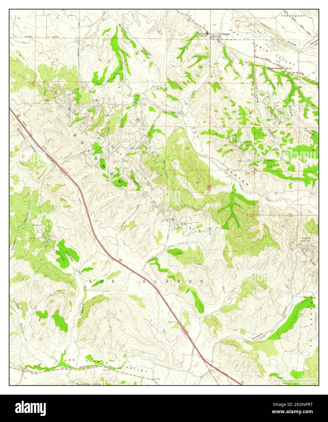 Sisquoc, California, map 1959, 124000, United States of America by