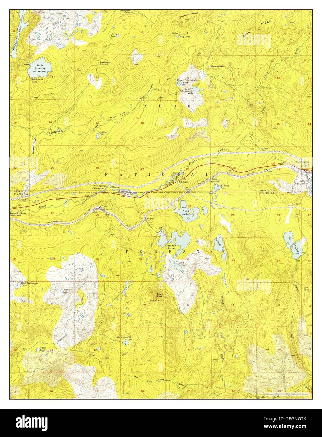 Soda Springs, California, map 1955, 124000, United States of America