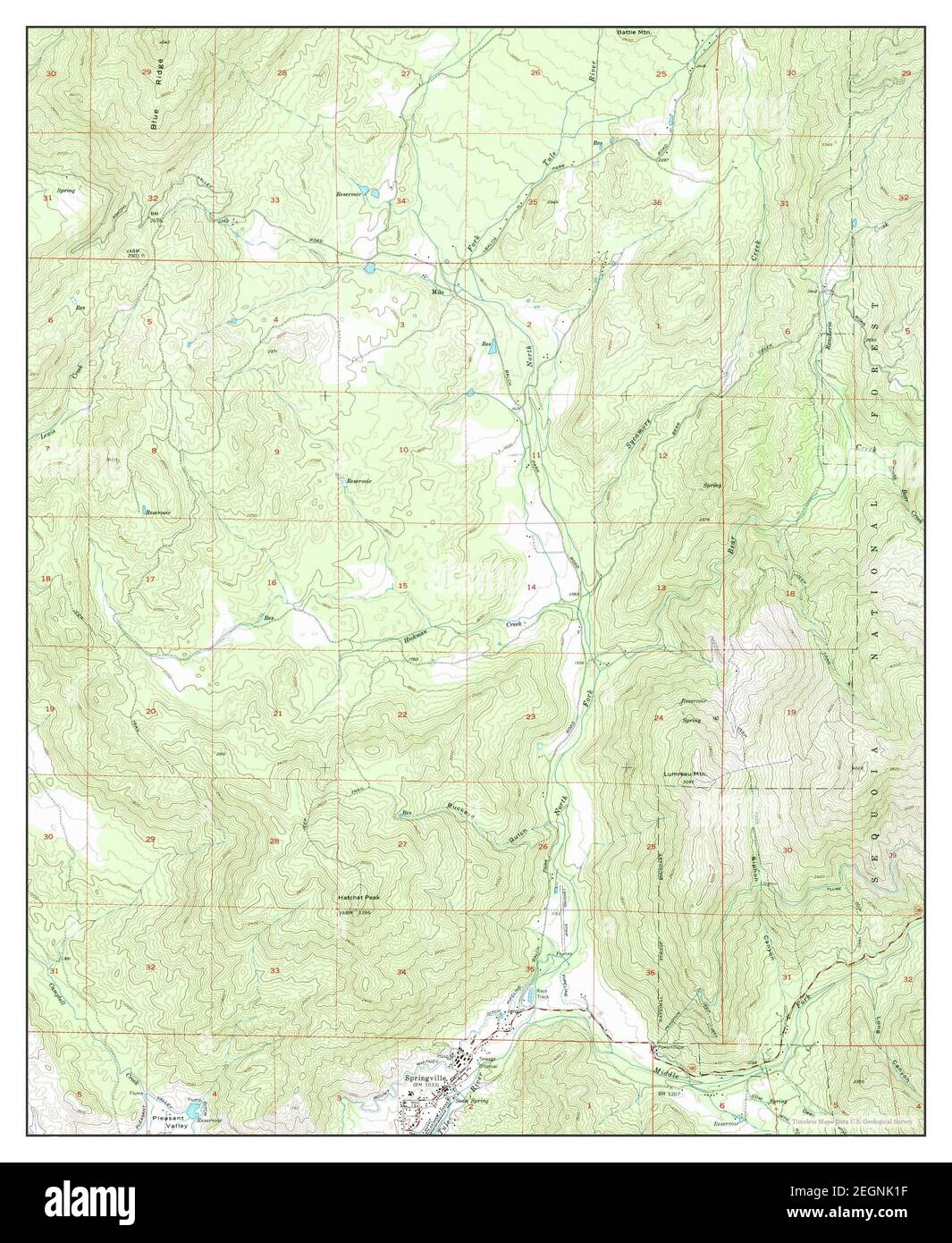 Springville, California, map 1977, 124000, United States of America by