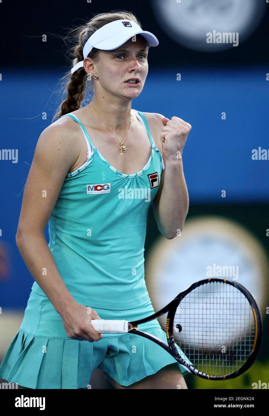 Tennis - Australian Open - Melbourne Park, Australia - 19/1/09 Anna  Chakvetadze of Russia celebrates her first round win Mandatory Credit:  Action Images / Jason O'Brien Livepic Stock Photo - Alamy