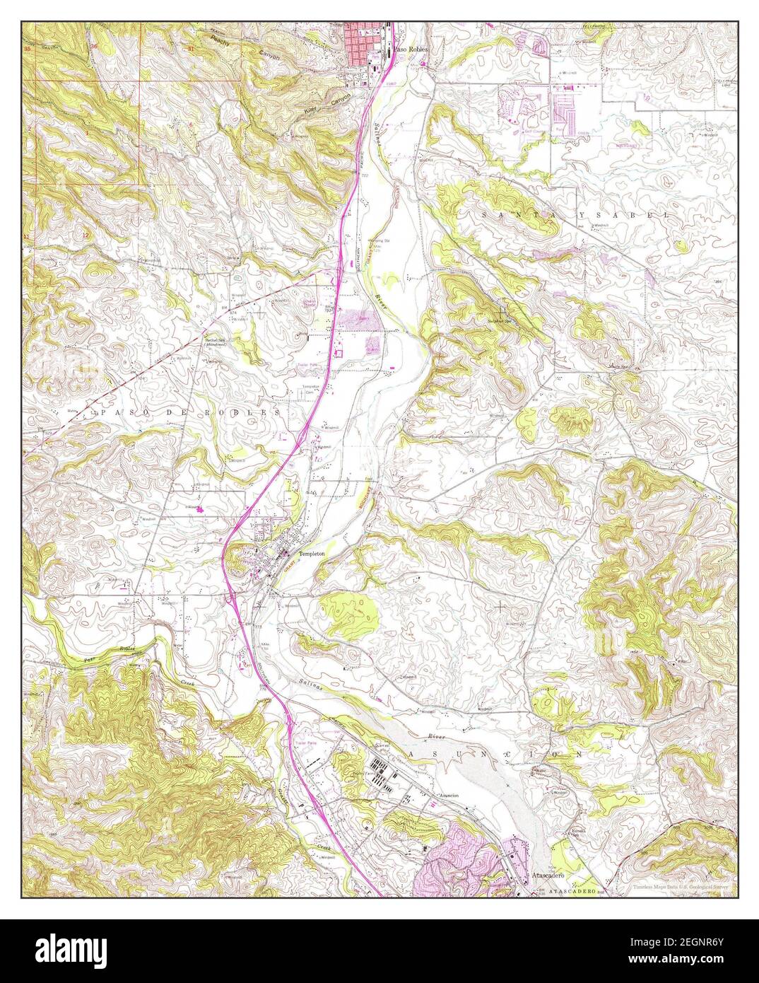 Templeton, California, map 1948, 124000, United States of America by