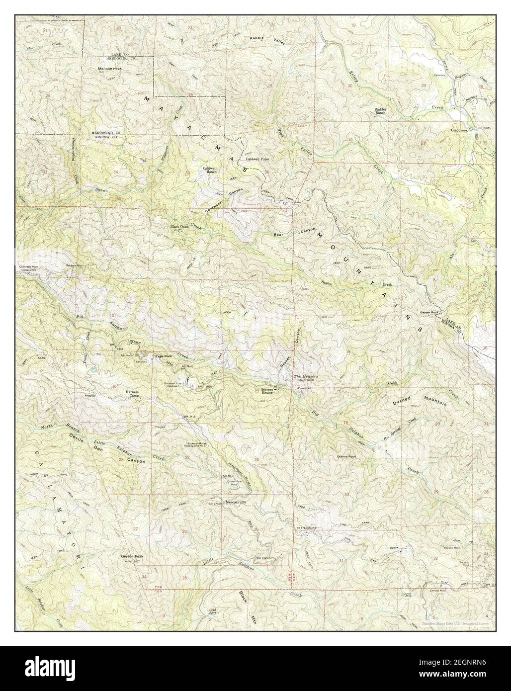 The Geysers, California, map 1959, 124000, United States of America by