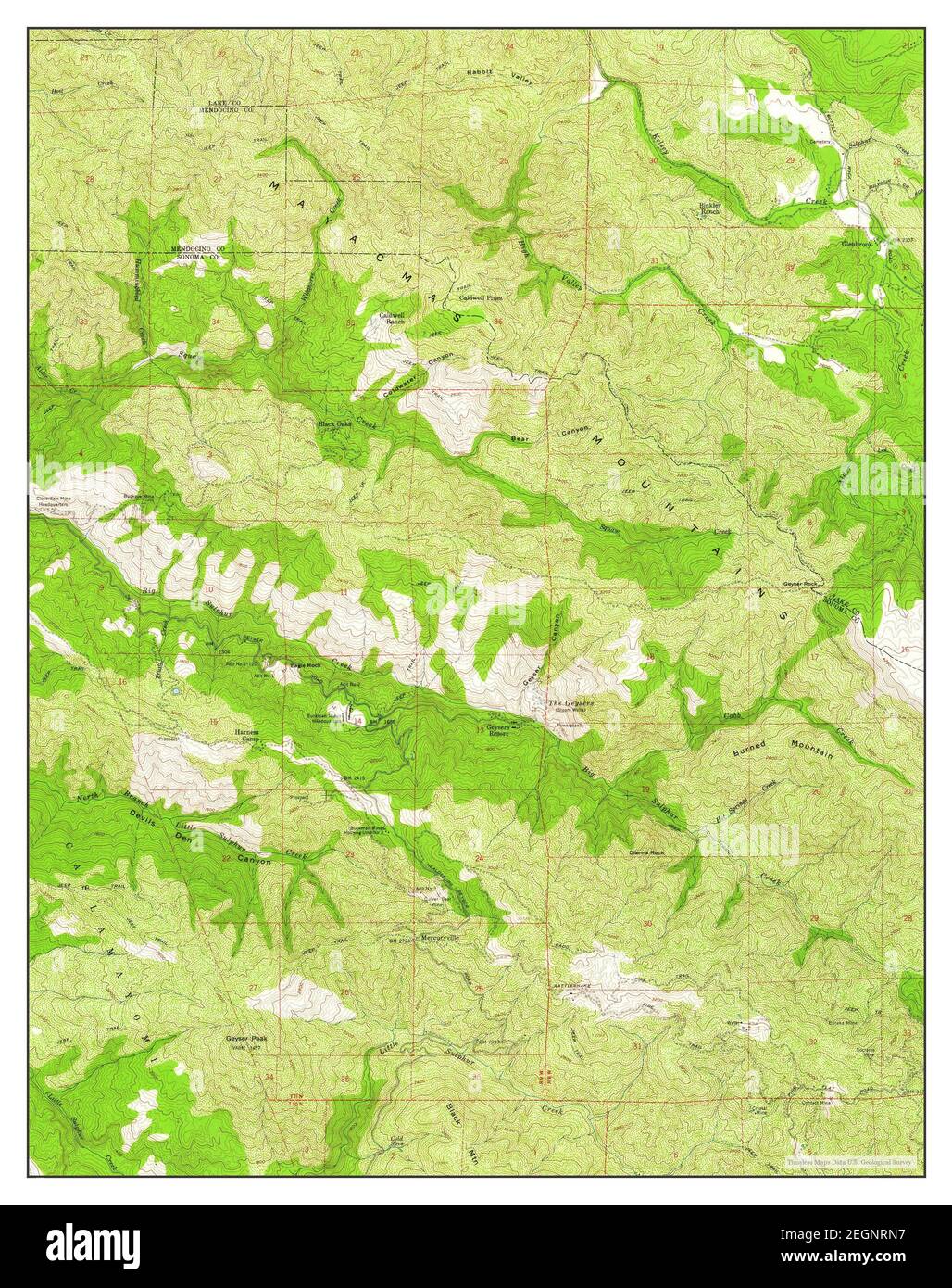 The Geysers, California, map 1959, 124000, United States of America by