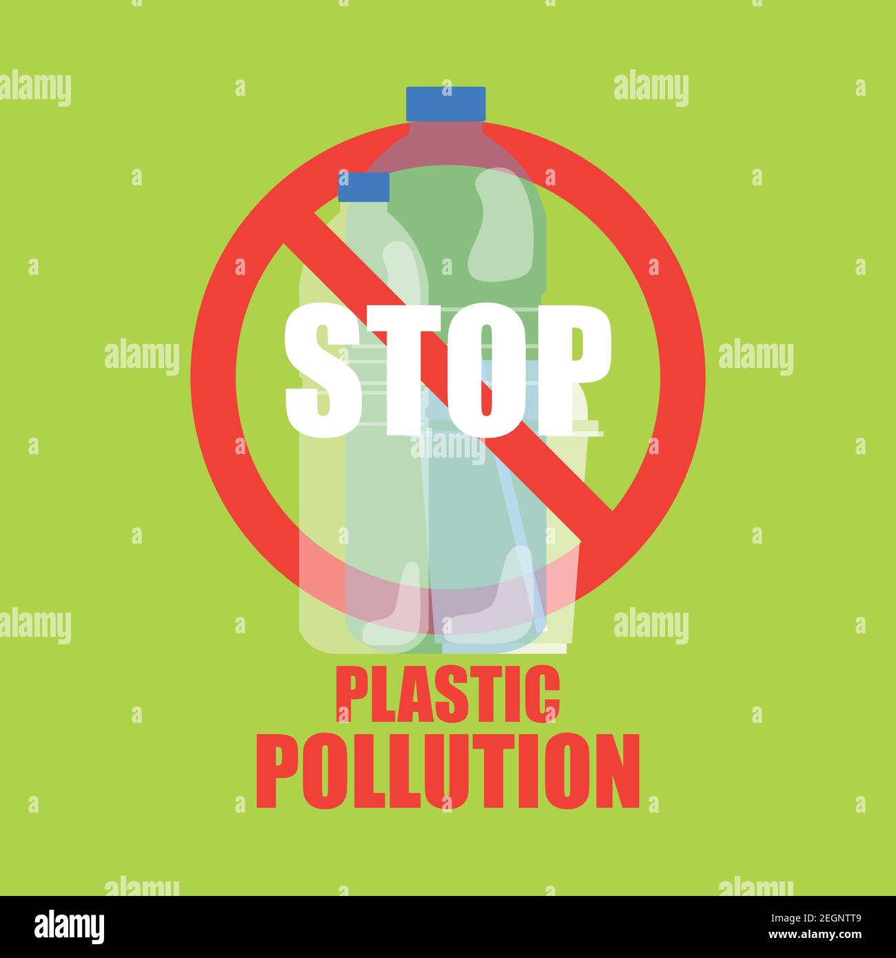 say no to plastic concept for better future. vector illustration Stock Vector