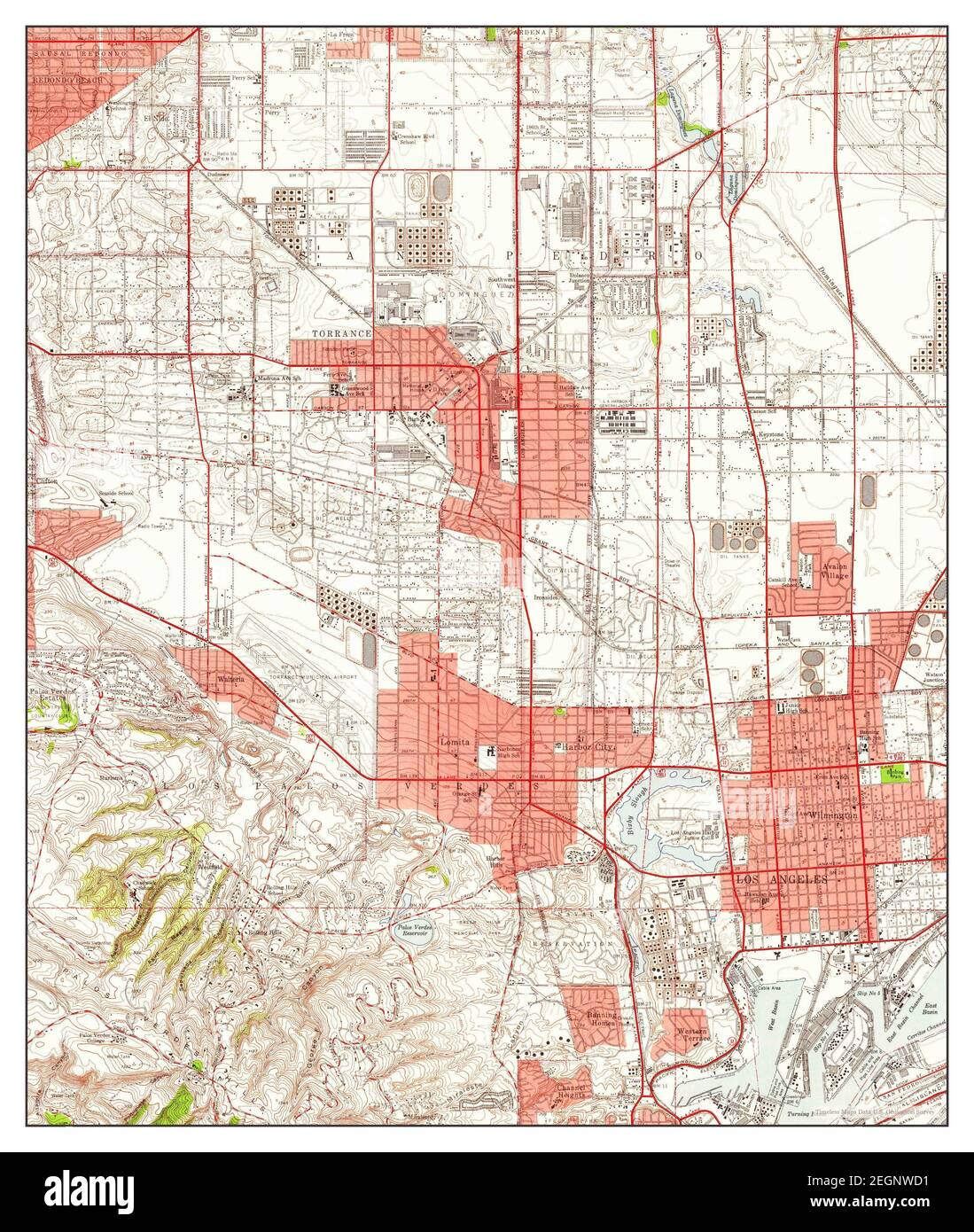 Torrance, California, map 1951, 124000, United States of America by