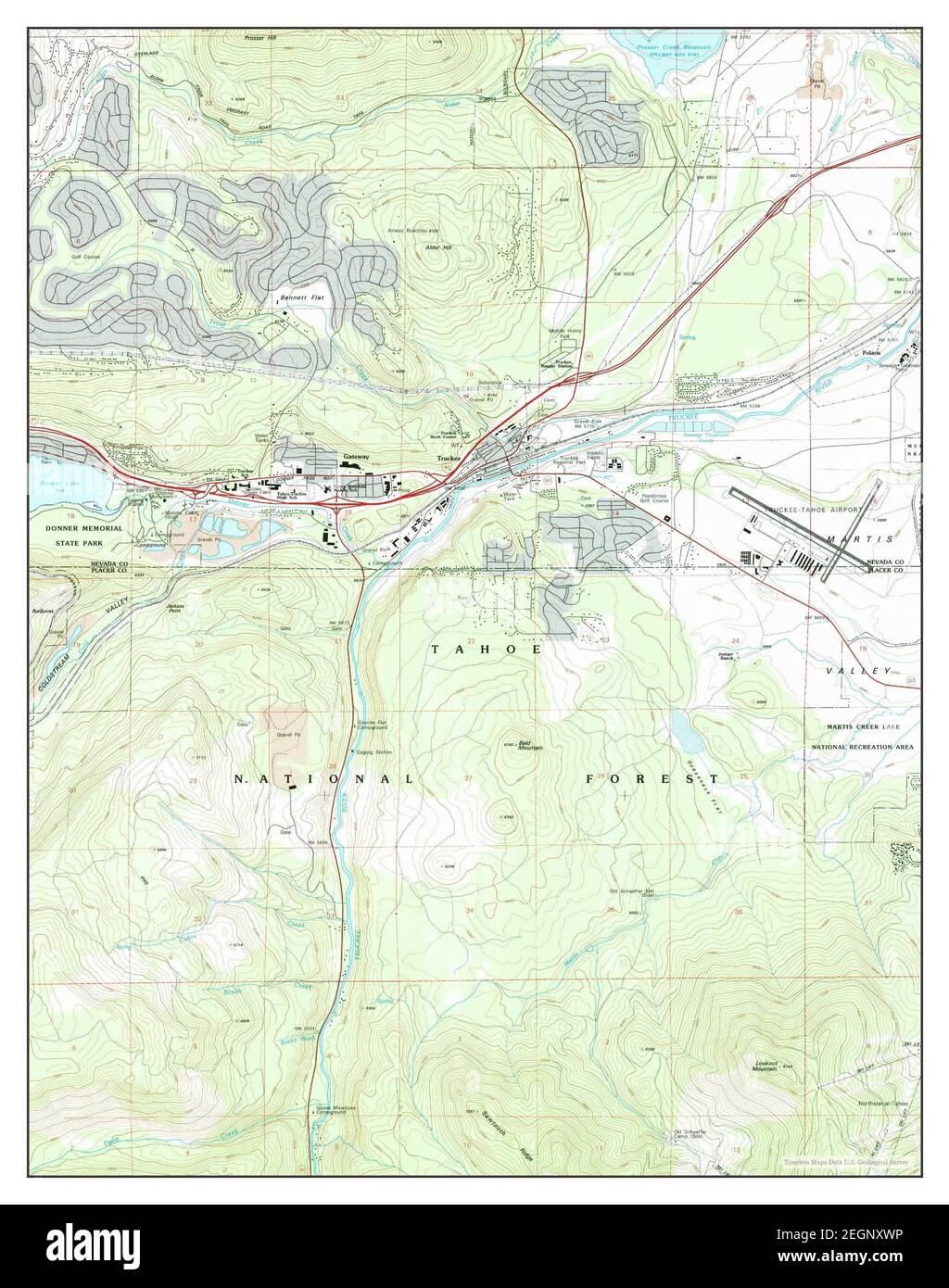 Truckee California Map 1992 124000 United States Of America By Timeless Maps Data Us 7404