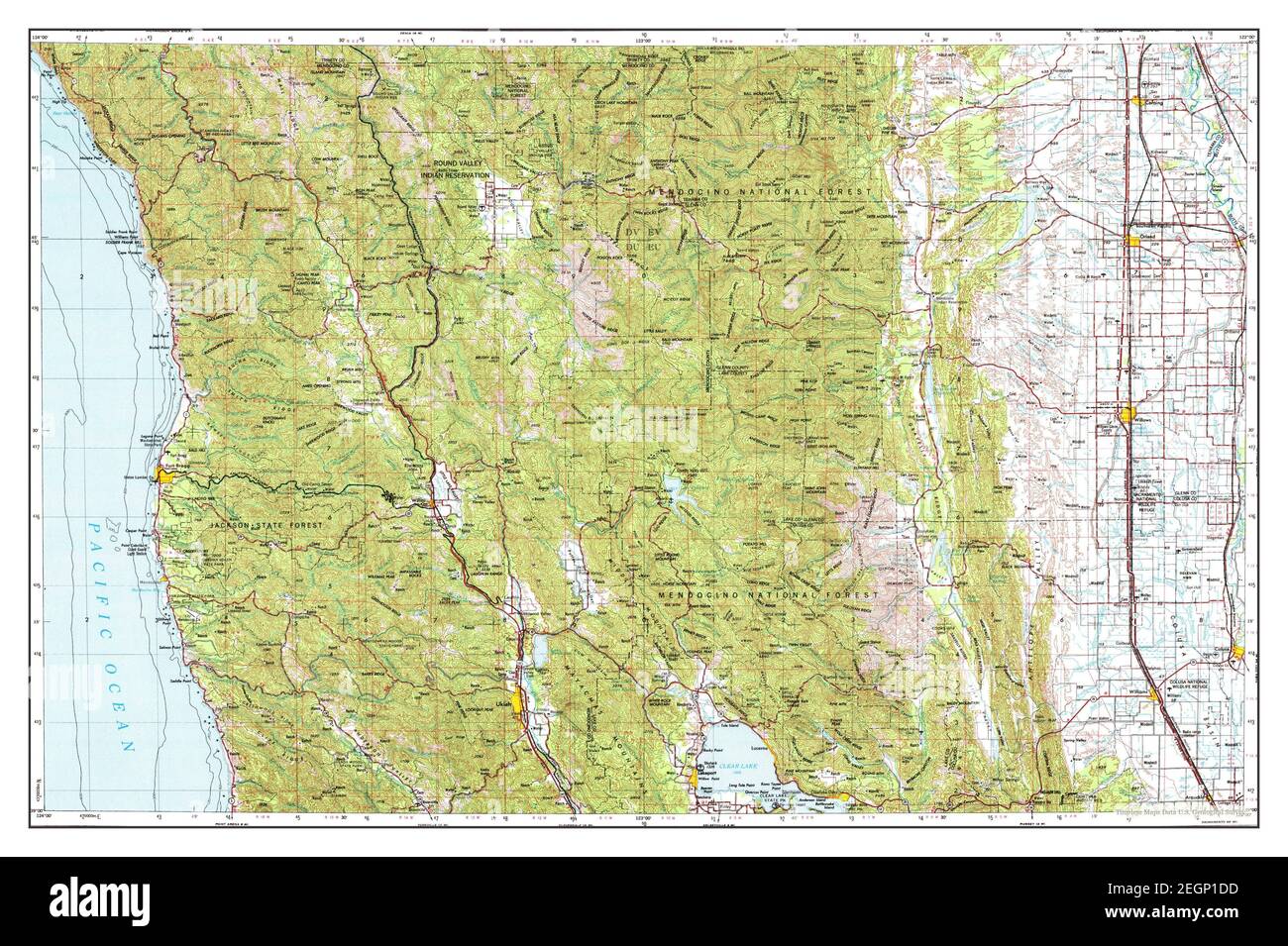 Ukiah, California, map 1957, 1250000, United States of America by