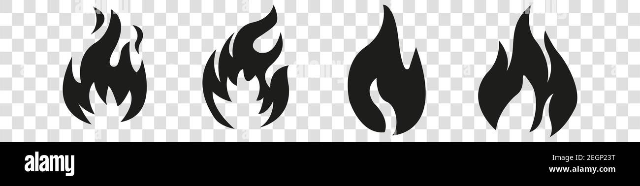 Fire flame icon set stock illustration Stock Vector