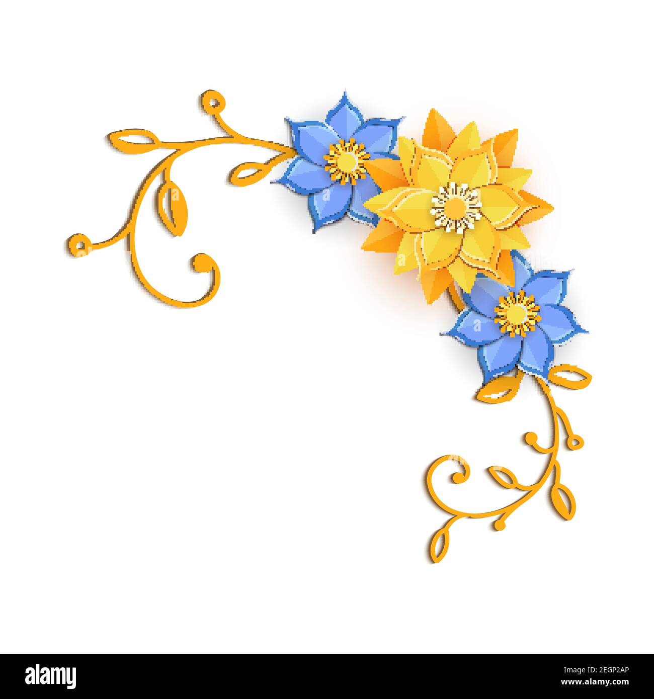 Paper cut design with flower composition. Beautiful background ...