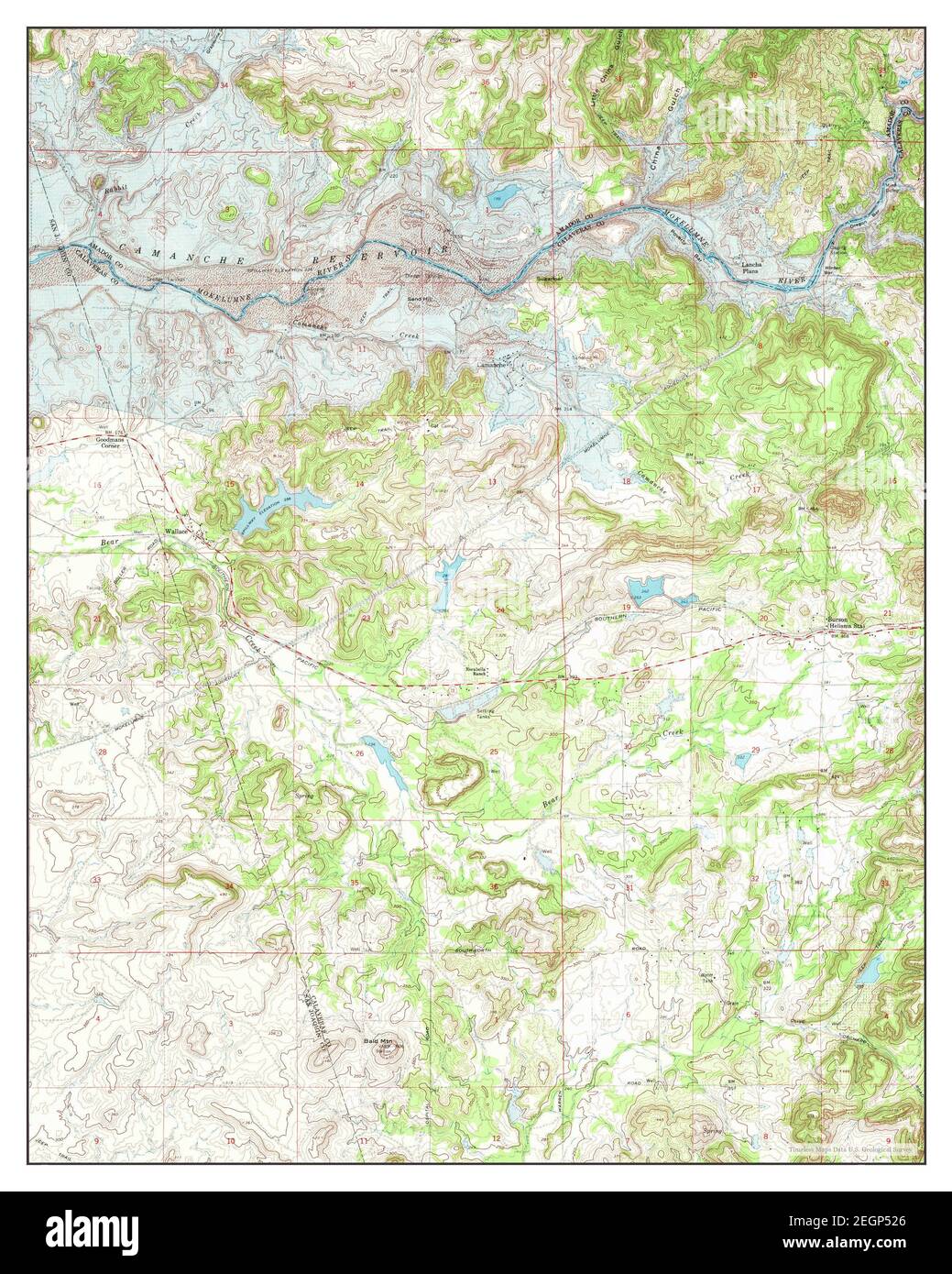 Wallace, California, map 1962, 124000, United States of America by Timeless Maps, data U.S