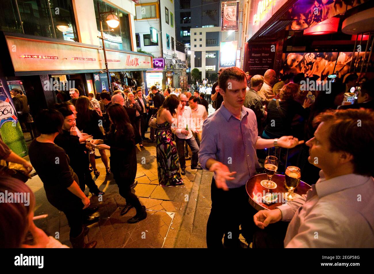 The Vibrant Lan Kwai Fong bar area in Hong Kong. Stock Photo