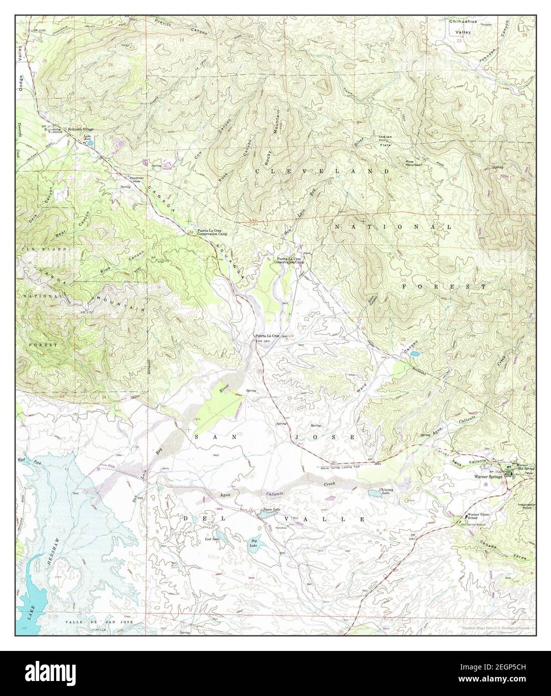 Warner Springs, California, map 1959, 124000, United States of America by Timeless Maps, data U