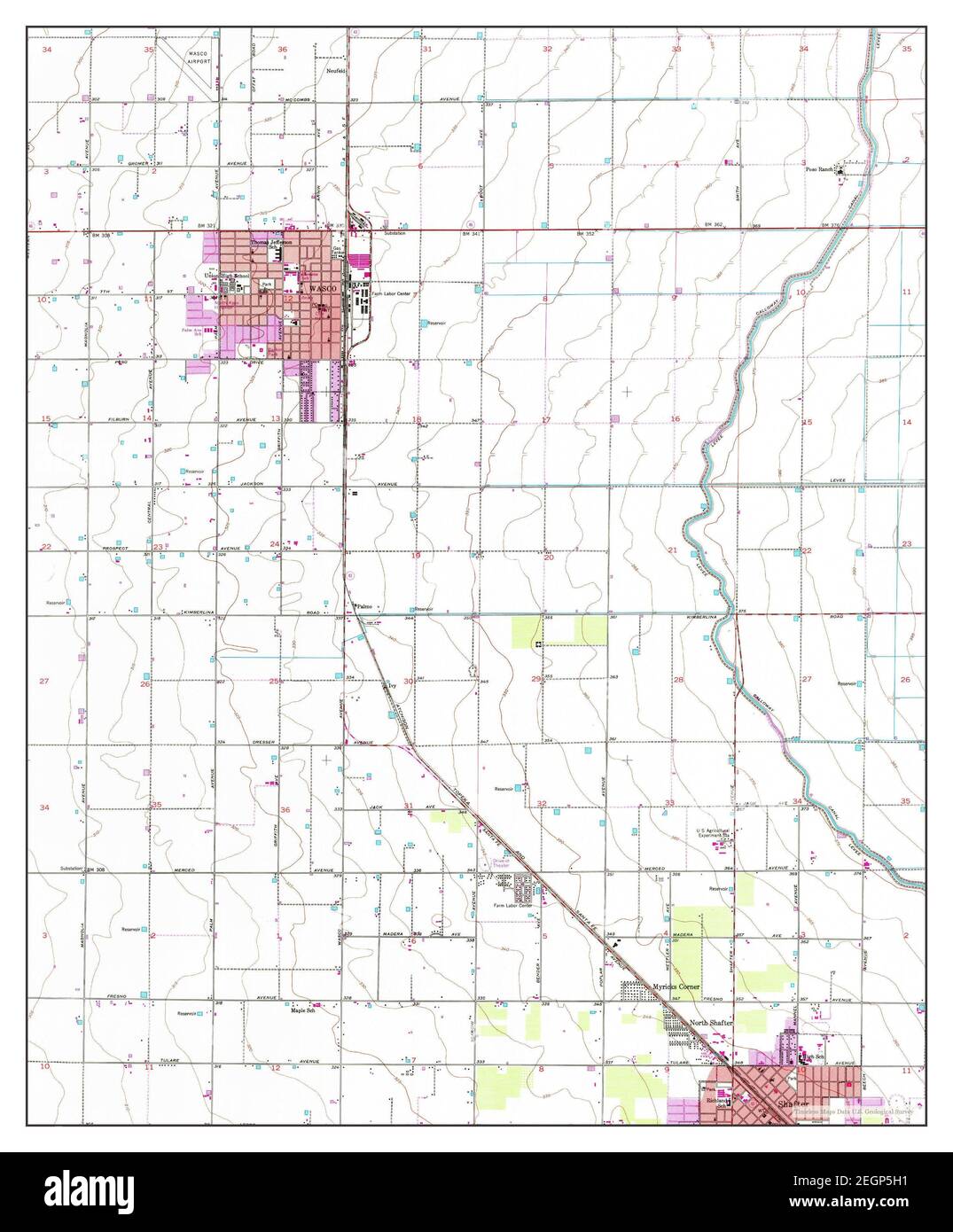 Wasco, California, map 1953, 124000, United States of America by