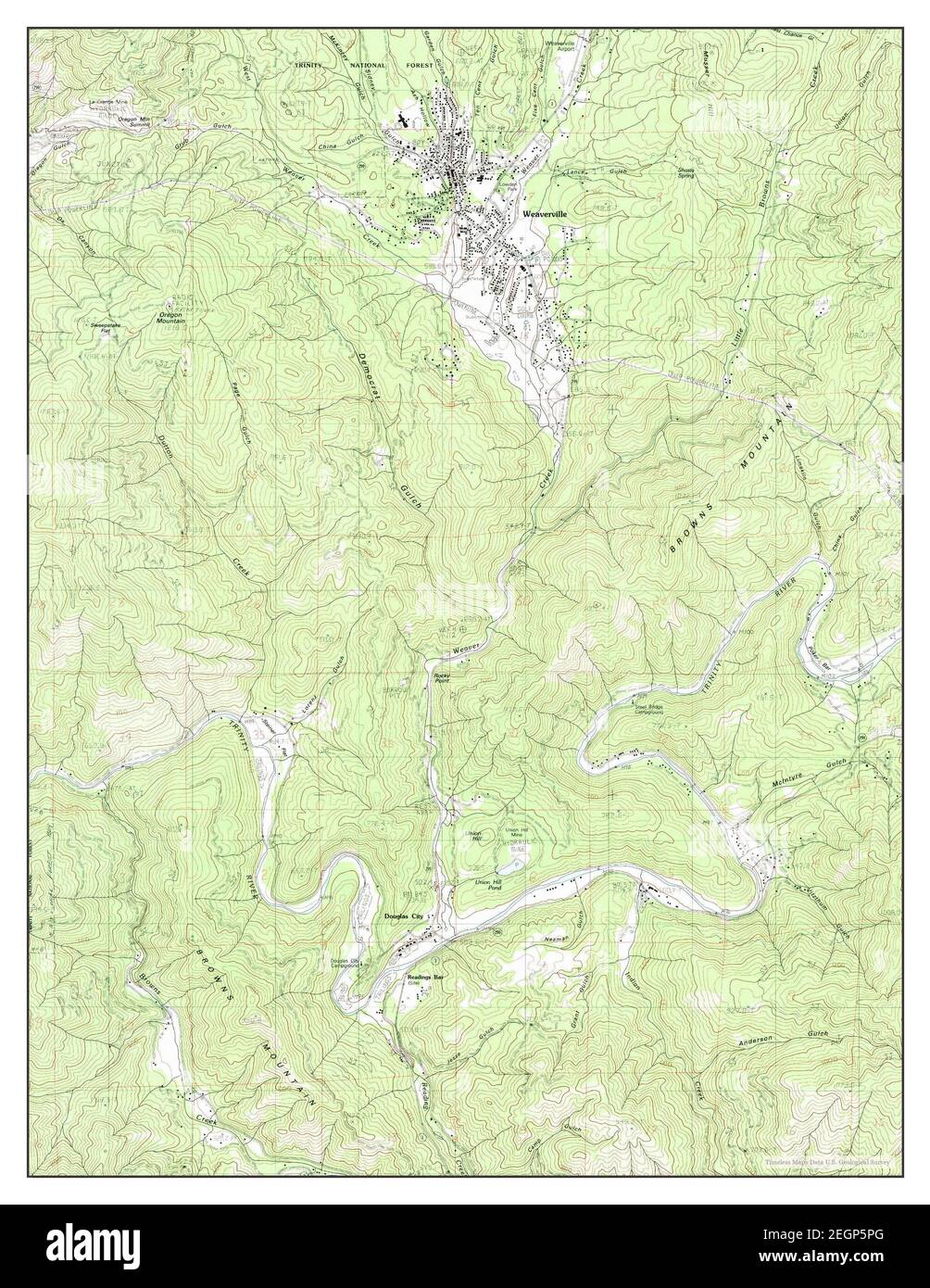 Weaverville, California, map 1982, 124000, United States of America by