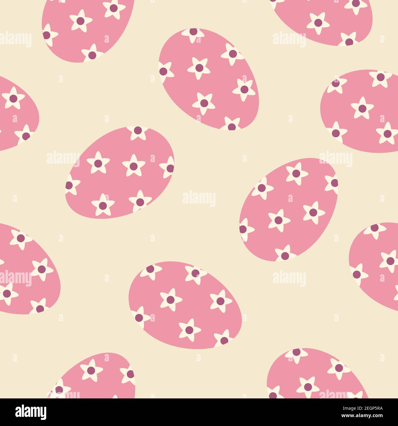 Cute cartoon seamless pattern easter eggs. Great for Easter Cards, banner, textiles, wallpapers - vector design. Stock Vector
