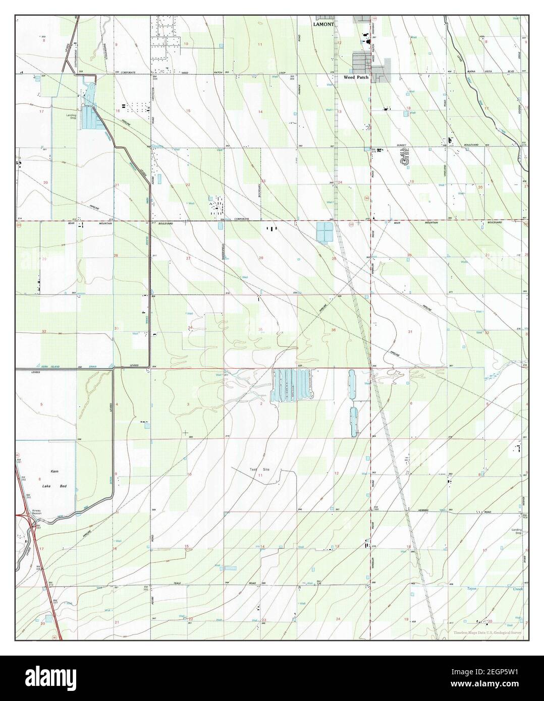 Weed Patch, California, map 1992, 124000, United States of America by