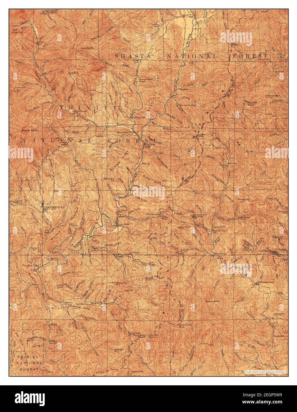 Weaverville, California, map 1913, 1125000, United States of America