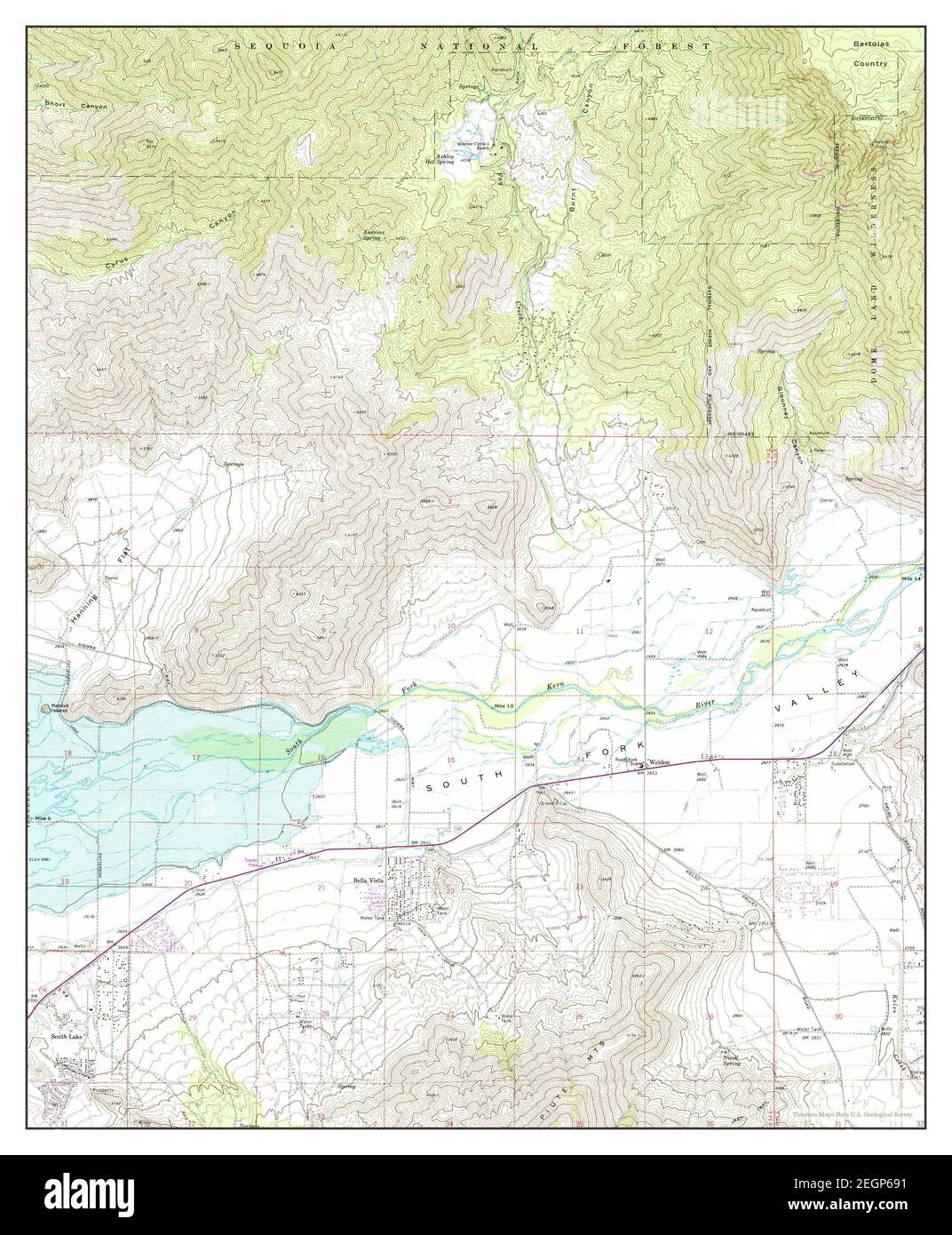 Weldon, California, map 1972, 124000, United States of America by