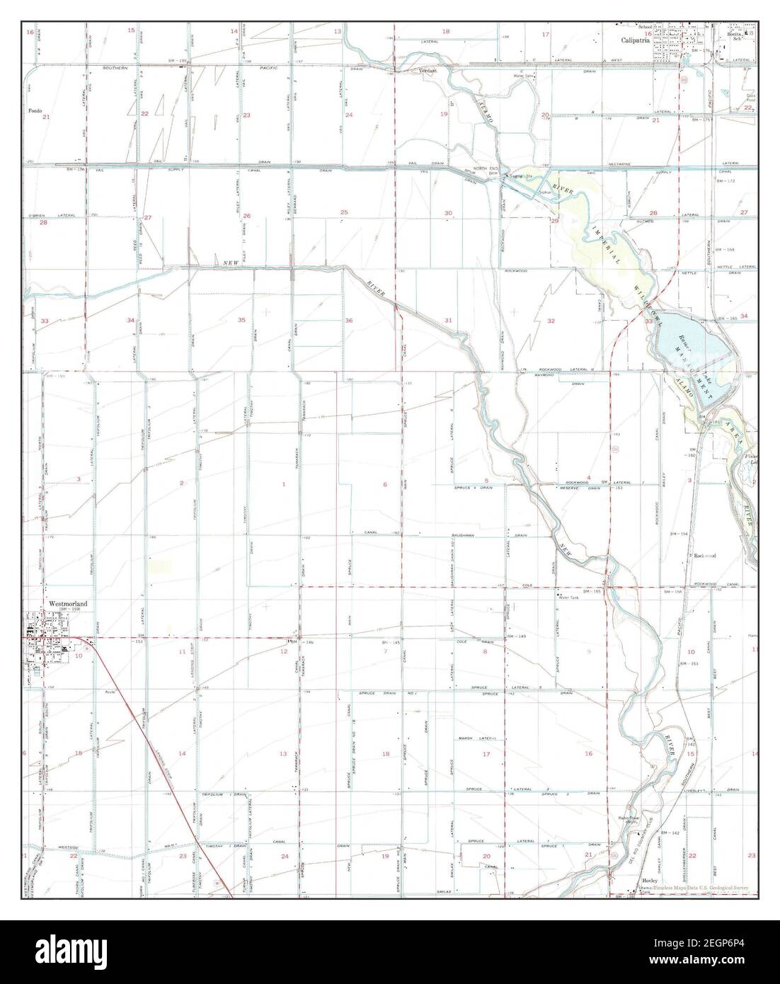 Westmorland, California, map 1956, 124000, United States of America by
