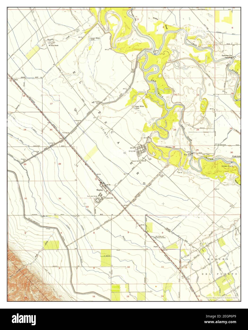 Westley, California, map 1952, 124000, United States of America by