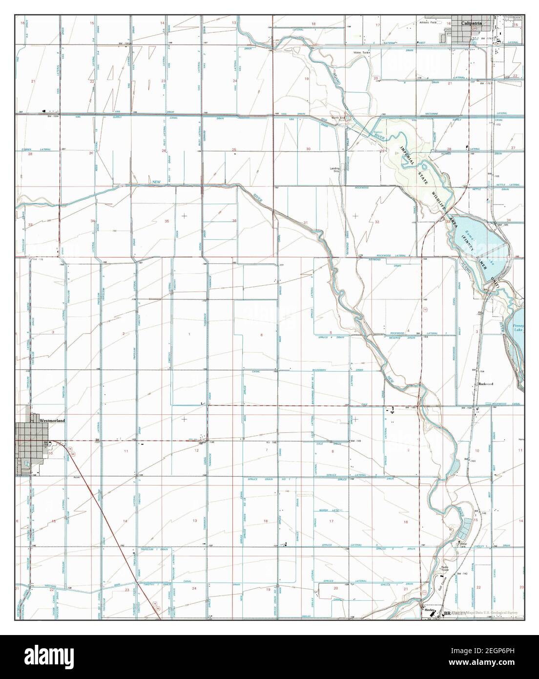 Westmorland East, California, map 1992, 124000, United States of